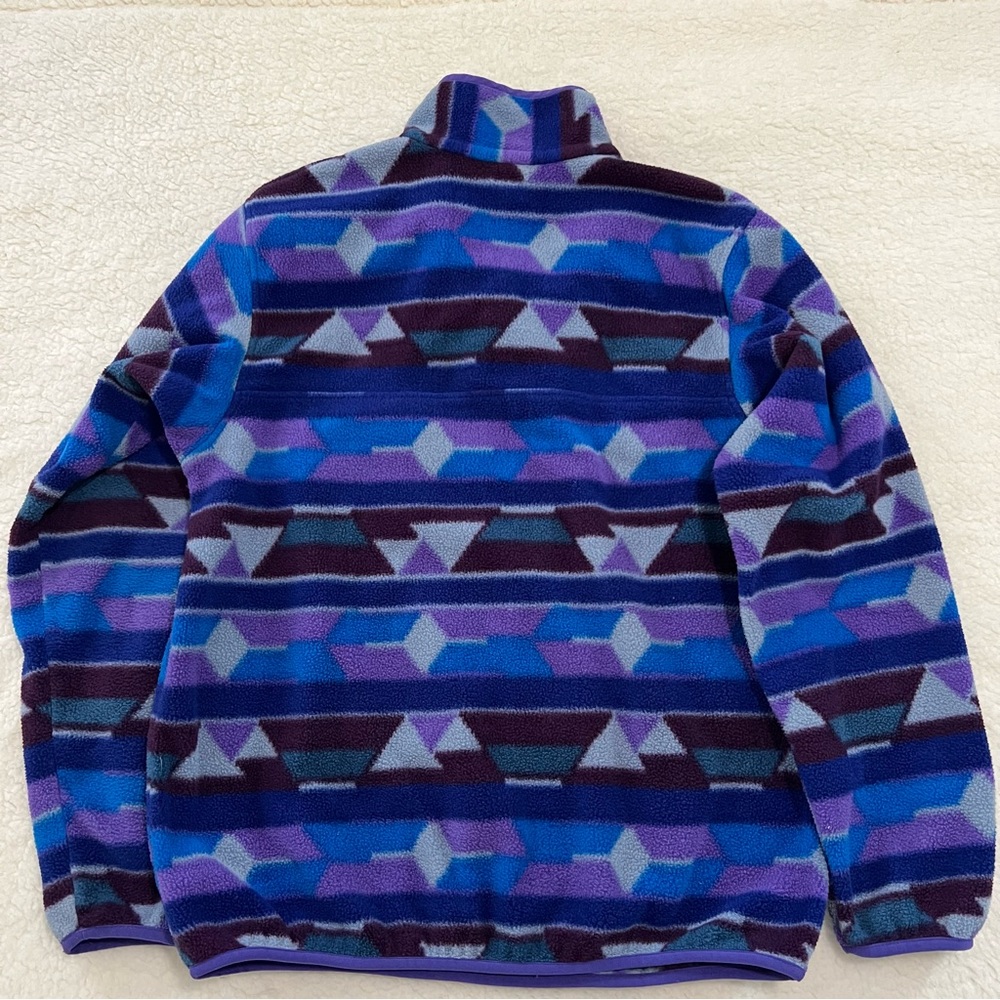Patagonia Purple & Blue Geometric Fleece Pullover - Picture 14 of 15